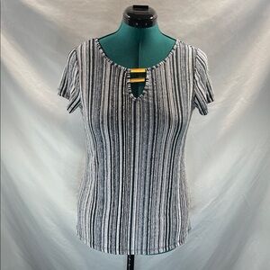 Striped Black and White Women's Blouse